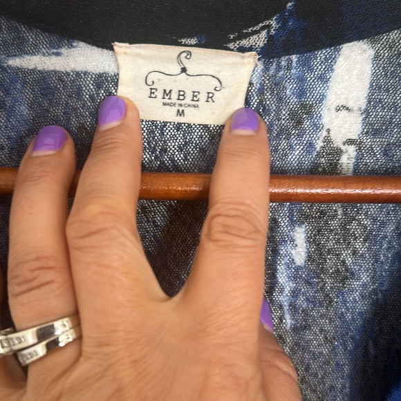 Full length sheer swim, cover up, Med, brand? gold buttons high slit on sides. - Picture 2 of 7